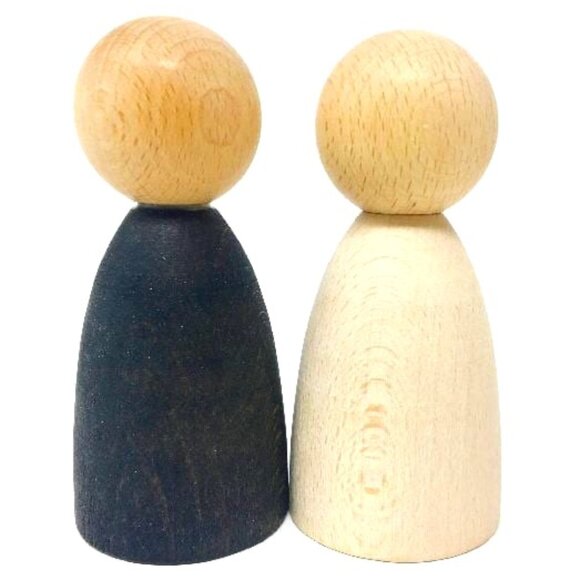 NWT Grapat Wooden Toys Large Adult Nins Light Wood - 2 Pieces - Picture 1 of 4